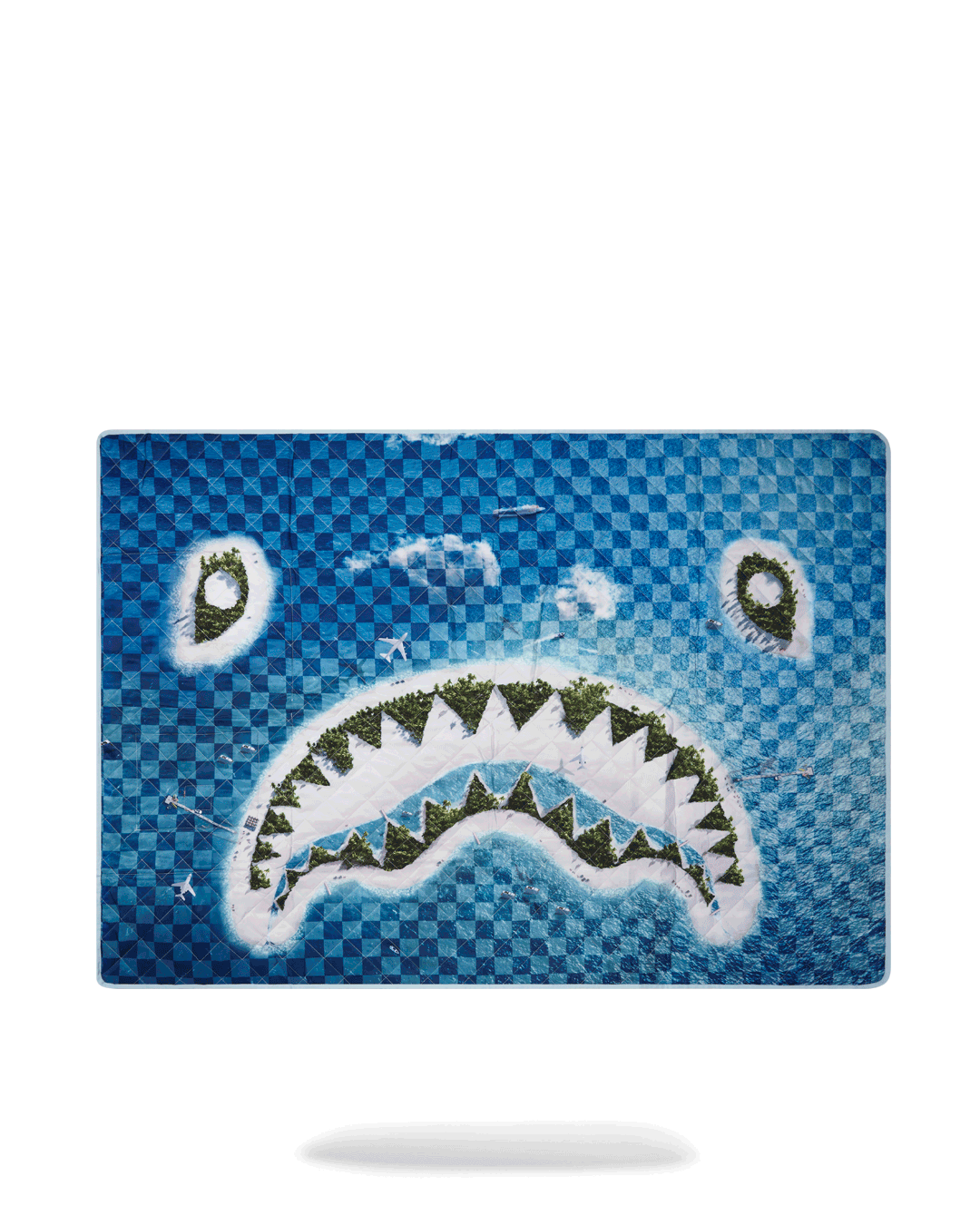 SHARK ISLAND PACKABLE BEACH MAT BLANKET WATER RESISTANT CONVERTIBLE TOTE